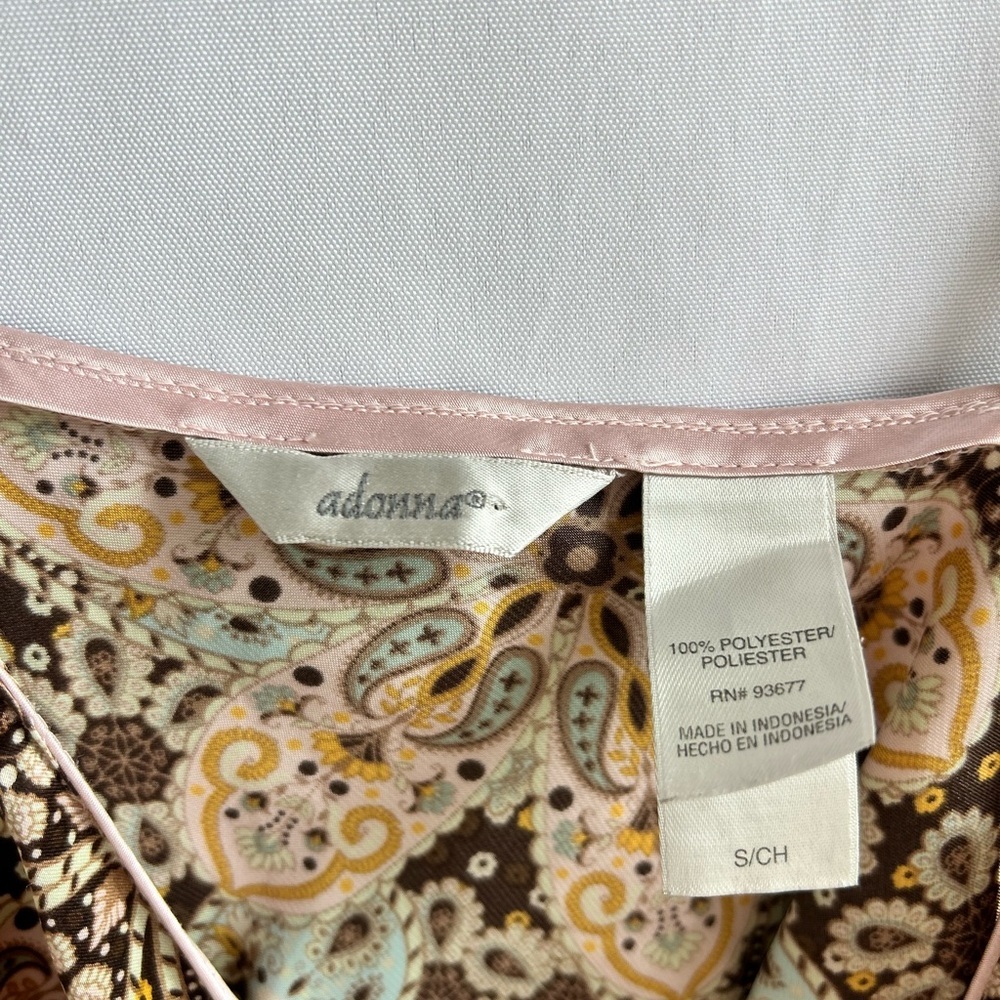 Adonna Paisley Print Slip Dress with Pink Trim - Picture 4 of 4